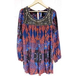 Anthro Plenty by Tracy Reese Beaded Yoke Tunic XL